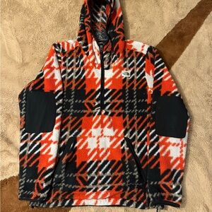 The North Face Orange and Black Zip Up Sweater